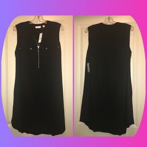New York & Company Stretch Black Tunic Dress